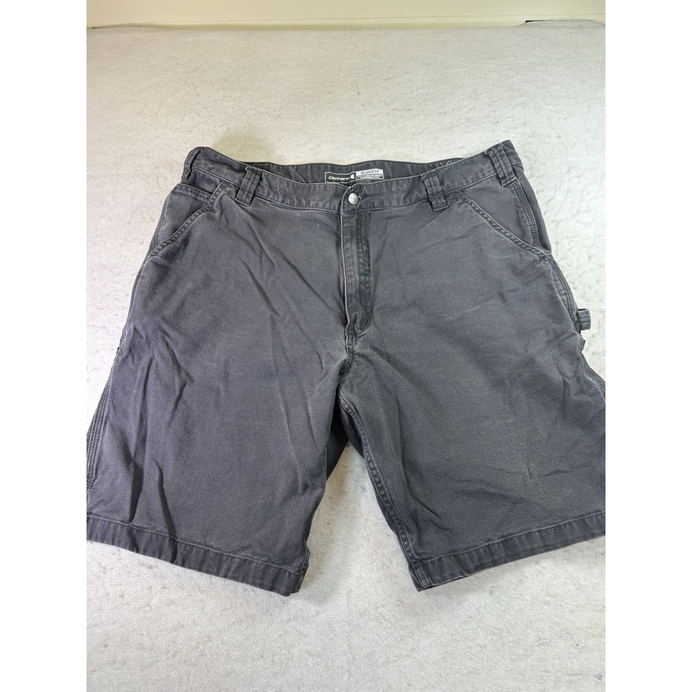 Carhartt Rugged Flex Relaxed Fit size 38x10 Canvas Utility Work Short Navy